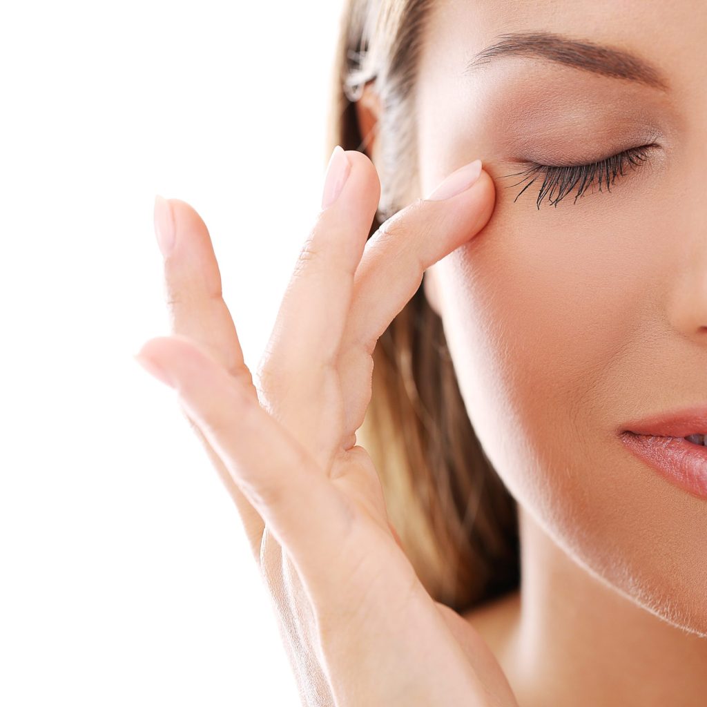 Close-up portrait representing facial aesthetics